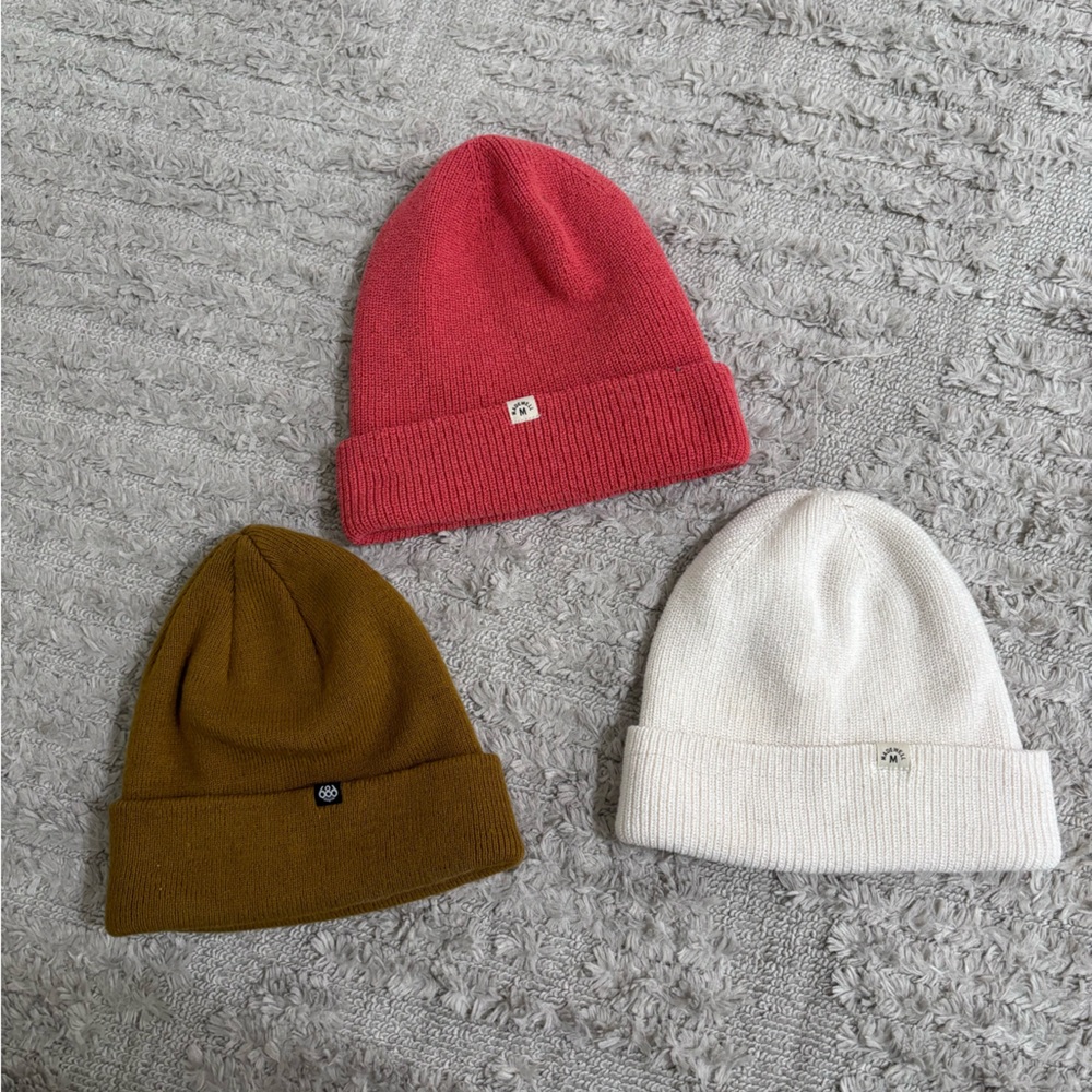 Two Madewell and one 686 Beanie Bundle